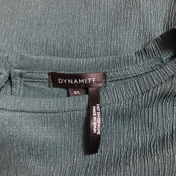 🌿DYNAMITE- EMERALD RUFFLE LONG SLEEVE TOP🌿 - Picture 4 of 4